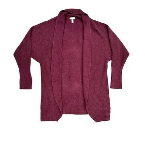 Leith Burgundy Dolman Sleeve Long Cardigan Sweater